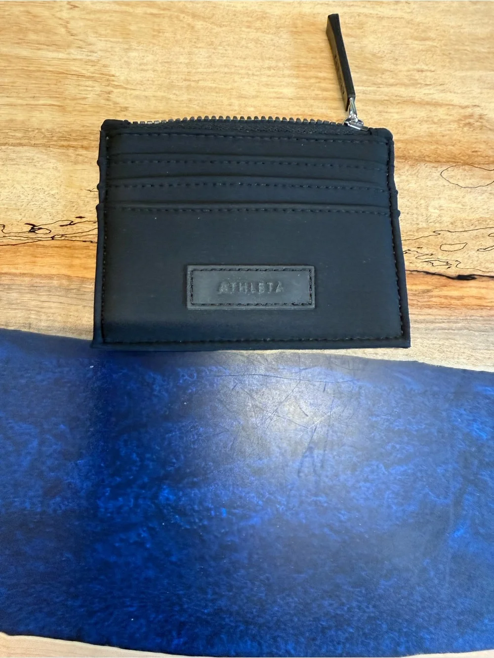 Athleta Black Slim Zip Card Holder